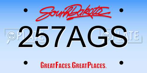 257AGS South Dakota License Plate