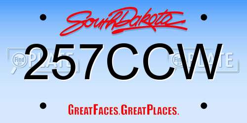 257CCW South Dakota License Plate
