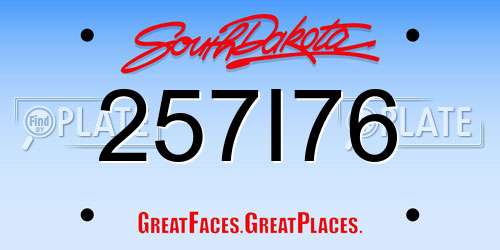 257I76 South Dakota License Plate