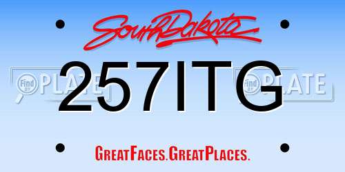 257ITG South Dakota License Plate