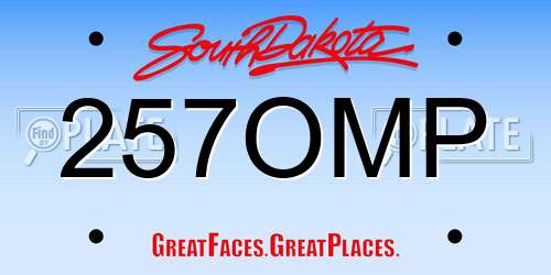 257OMP South Dakota License Plate