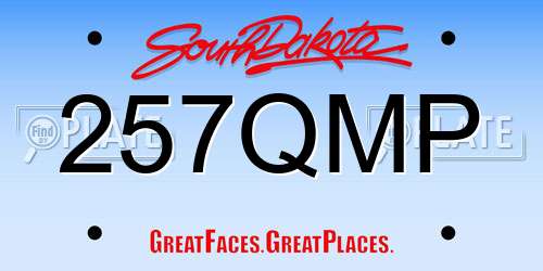 257QMP South Dakota License Plate