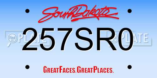 257SR0 South Dakota License Plate