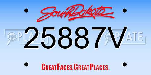 25887V South Dakota License Plate