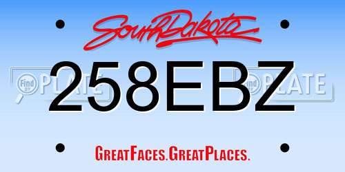 258EBZ South Dakota License Plate