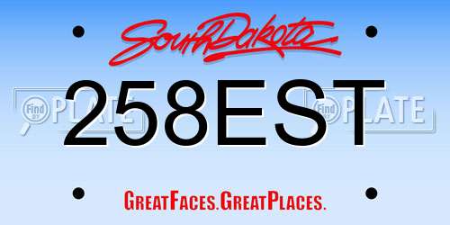 258EST South Dakota License Plate