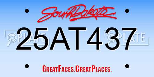 25AT437 South Dakota License Plate