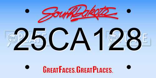 25CA128 South Dakota License Plate