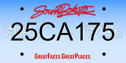25CA175 South Dakota License Plate