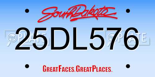 25DL576 South Dakota License Plate