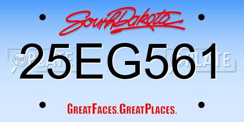 25EG561 South Dakota License Plate