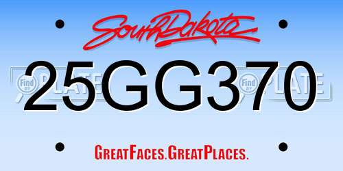 25GG370 South Dakota License Plate