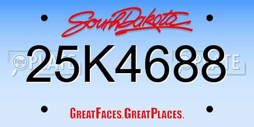25K4688 South Dakota License Plate