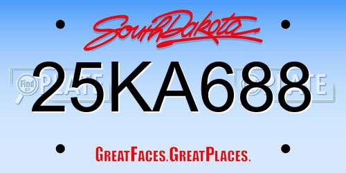 25KA688 South Dakota License Plate