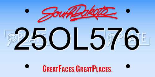 25OL576 South Dakota License Plate
