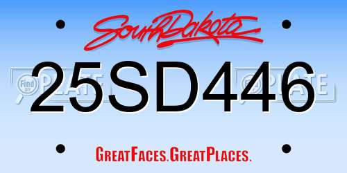 25SD446 South Dakota License Plate