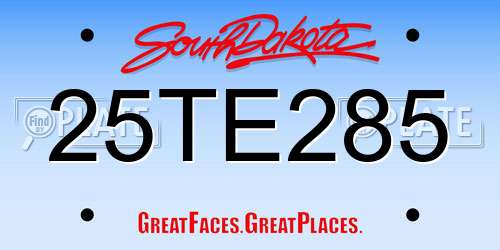 25TE285 South Dakota License Plate