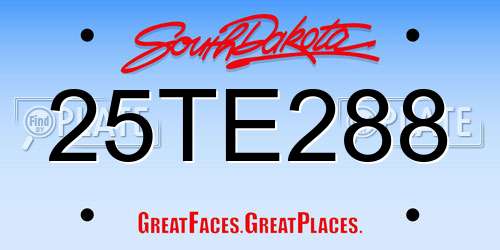 25TE288 South Dakota License Plate