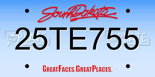 25TE755 South Dakota License Plate