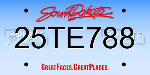 25TE788 South Dakota License Plate