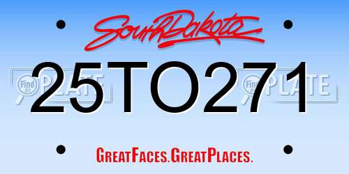 25TO271 South Dakota License Plate