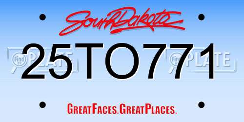25TO771 South Dakota License Plate