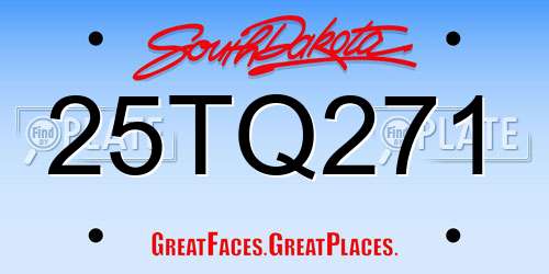 25TQ271 South Dakota License Plate