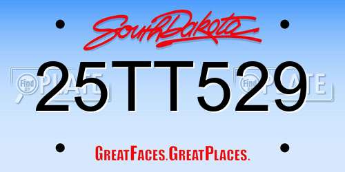 25TT529 South Dakota License Plate