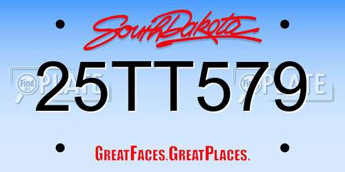 25TT579 South Dakota License Plate