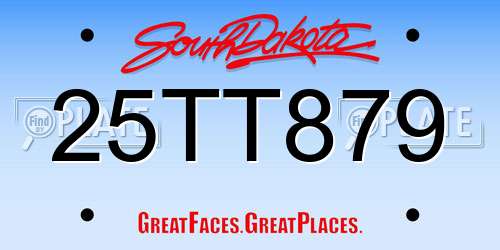 25TT879 South Dakota License Plate