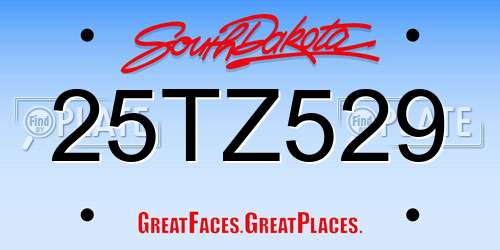 25TZ529 South Dakota License Plate
