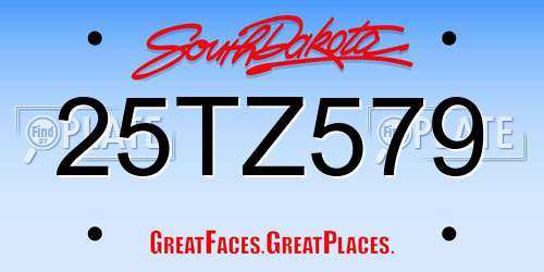 25TZ579 South Dakota License Plate