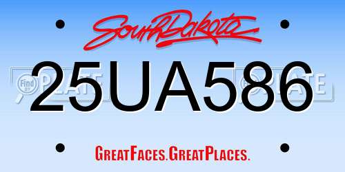 25UA586 South Dakota License Plate