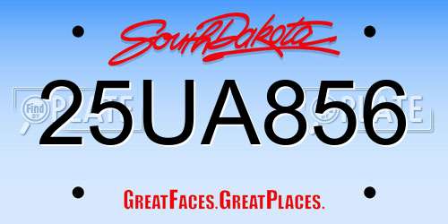 25UA856 South Dakota License Plate
