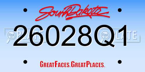 26028Q1 South Dakota License Plate