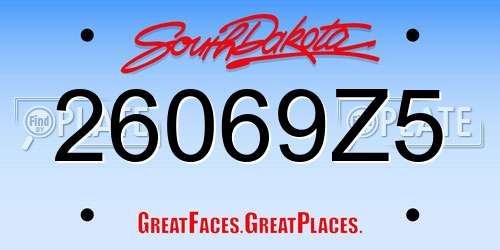 26069Z5 South Dakota License Plate
