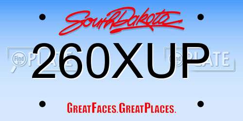 260XUP South Dakota License Plate