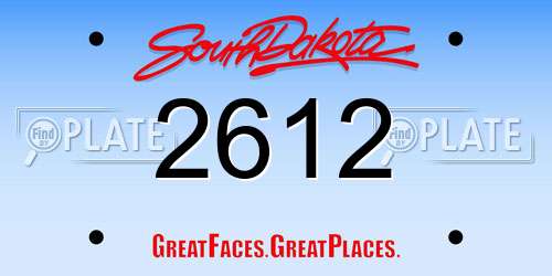 2612 South Dakota License Plate
