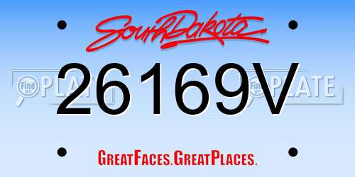 26169V South Dakota License Plate