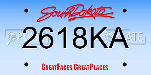 2618KA South Dakota License Plate