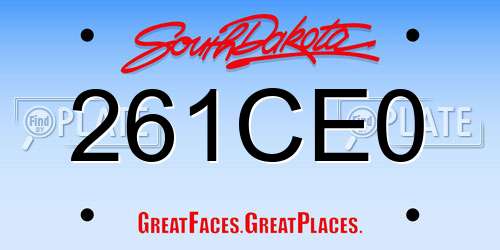 261CE0 South Dakota License Plate