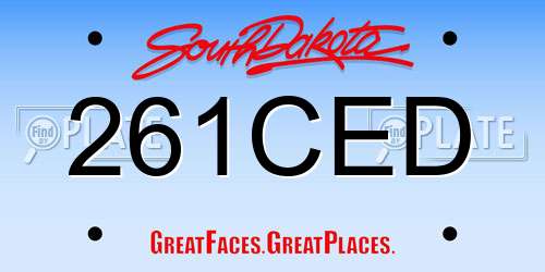 261CED South Dakota License Plate