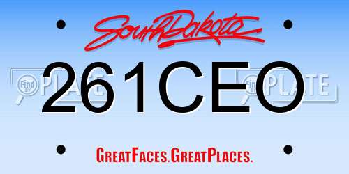 261CEO South Dakota License Plate