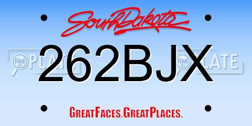 262BJX South Dakota License Plate