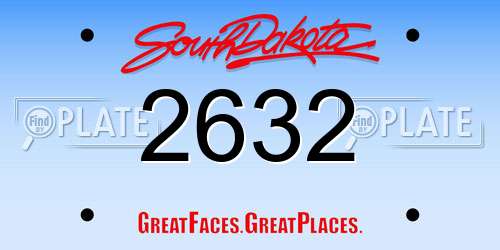 2632 South Dakota License Plate