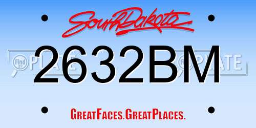 2632BM South Dakota License Plate