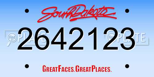2642123 South Dakota License Plate