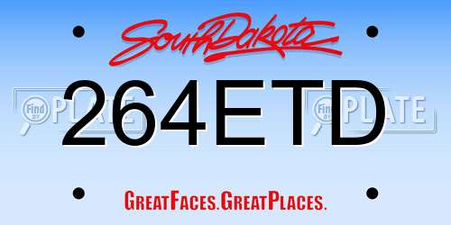 264ETD South Dakota License Plate