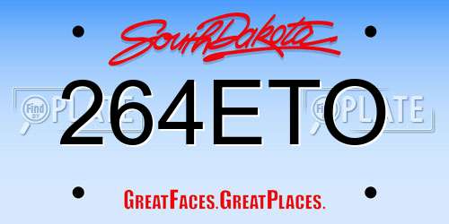 264ETO South Dakota License Plate