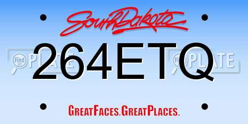 264ETQ South Dakota License Plate